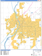 Idaho Falls  Wall Map Basic Style